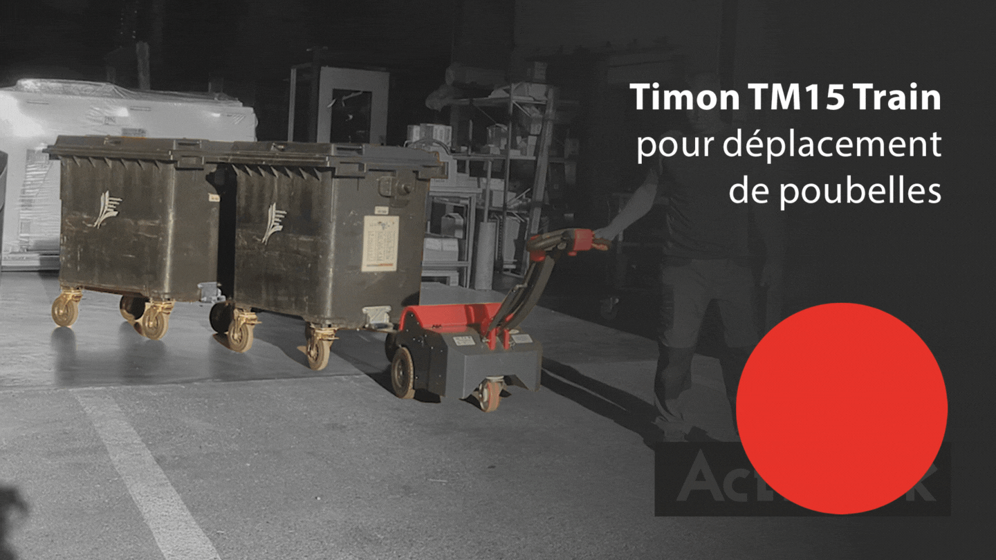 🎬 VIDEO : Tracteur pousseur TM15 Train pour déplacer des containers à déchets