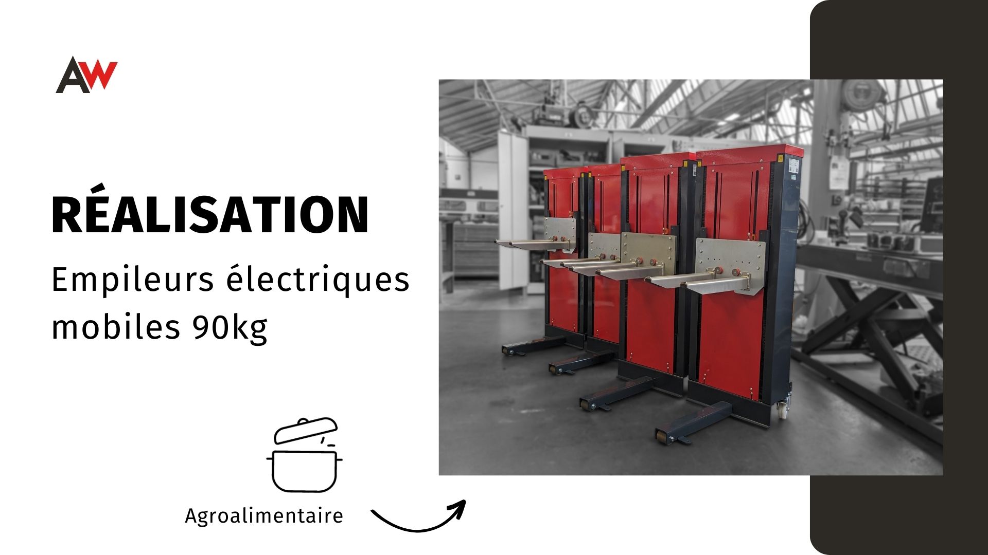Empileur de bacs électrique mobile 90kg | Actiwork