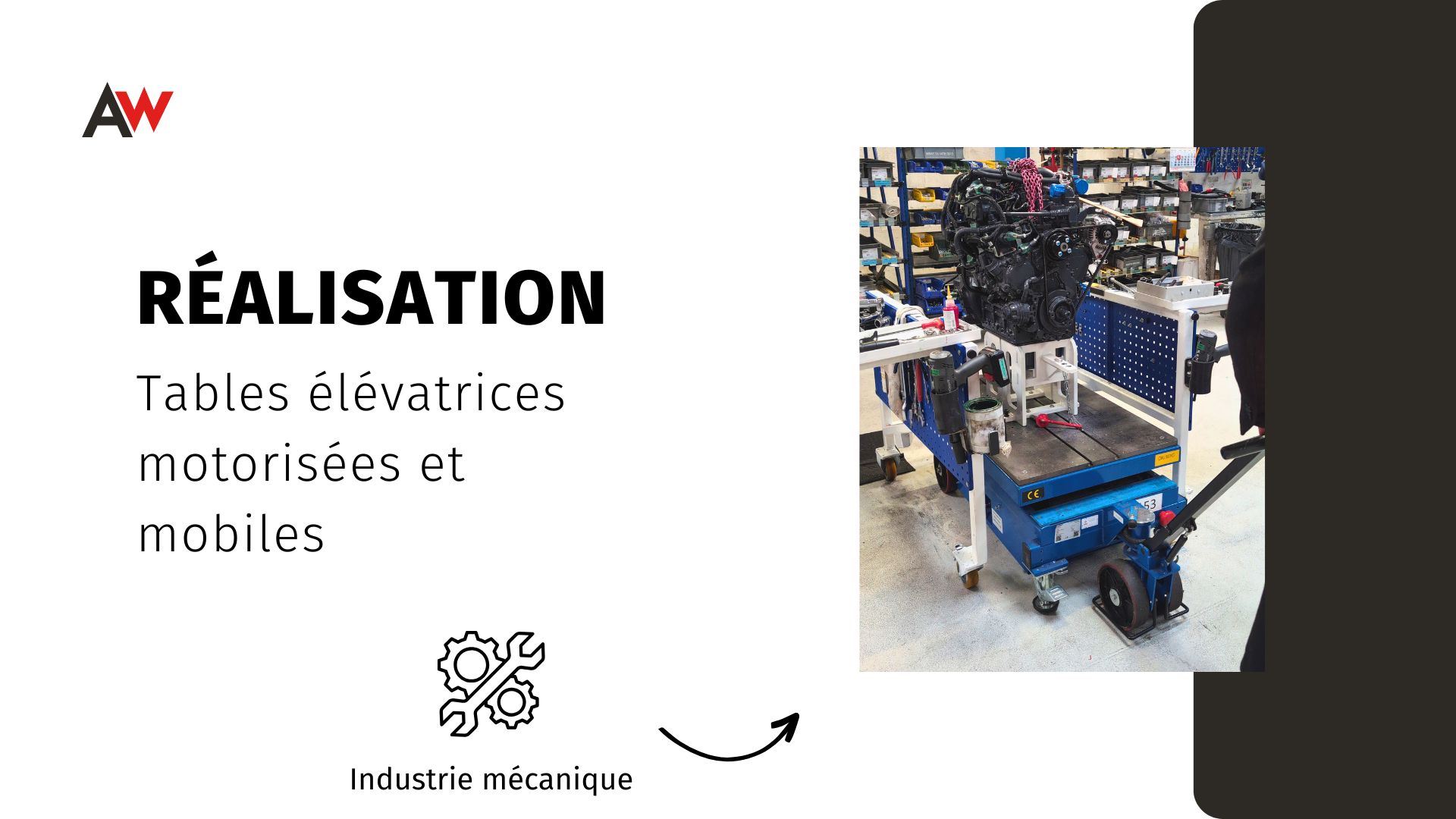 Table élévatrice mobile pour ligne d'assemblage : comment réduire les TMS au montage de moteurs