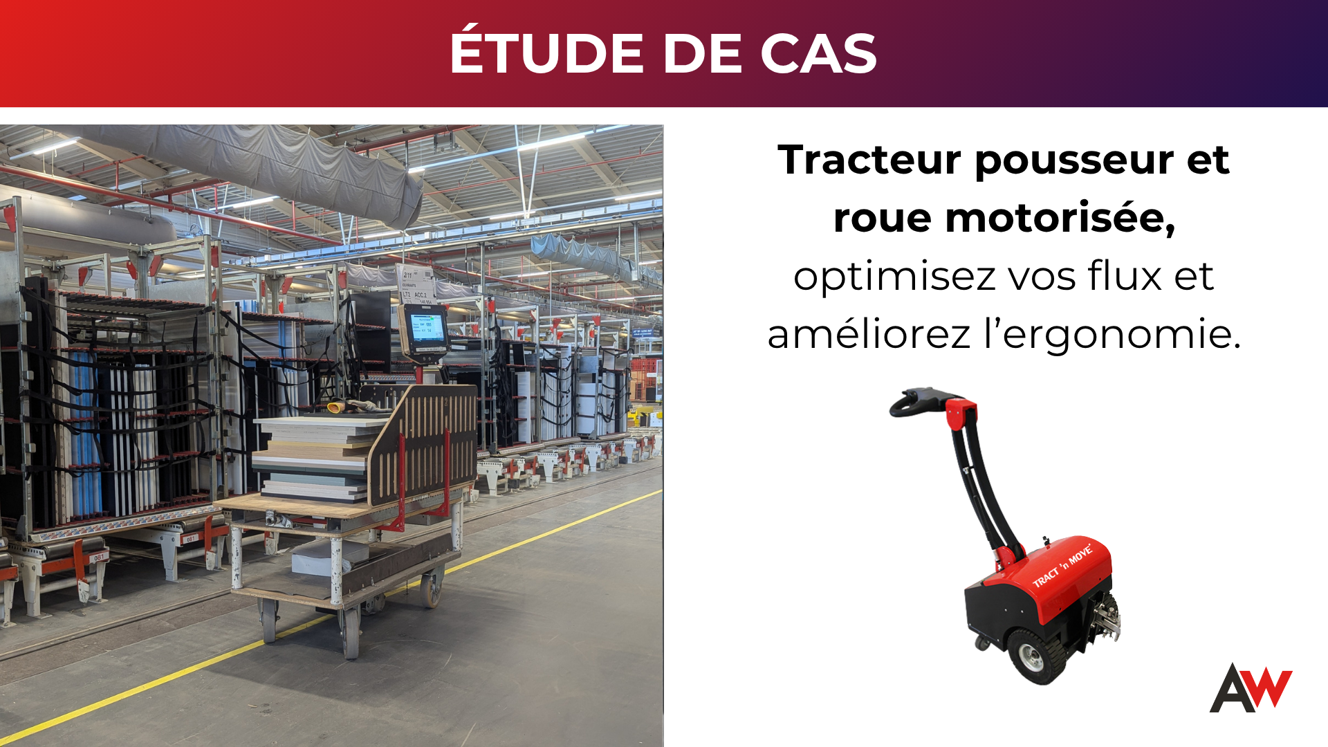 Tracteur pousseur et kit roue motorisée pour optimiser les flux logistiques et améliorer l'ergonomie des opérateurs