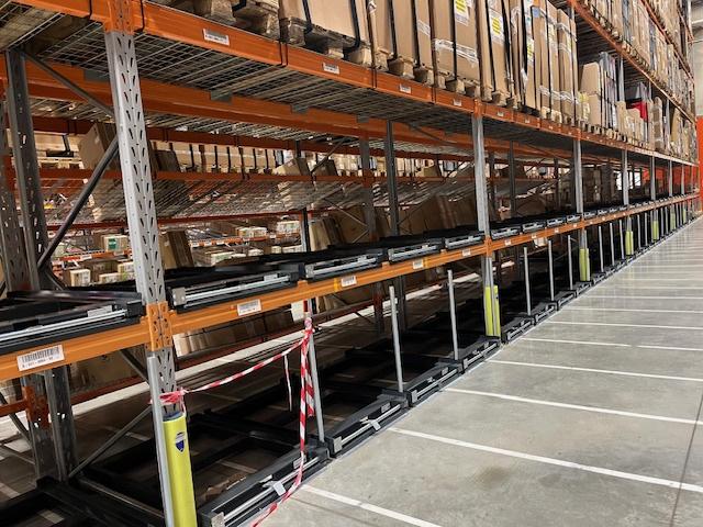 aménagement zone stockage tiroirs à palettes