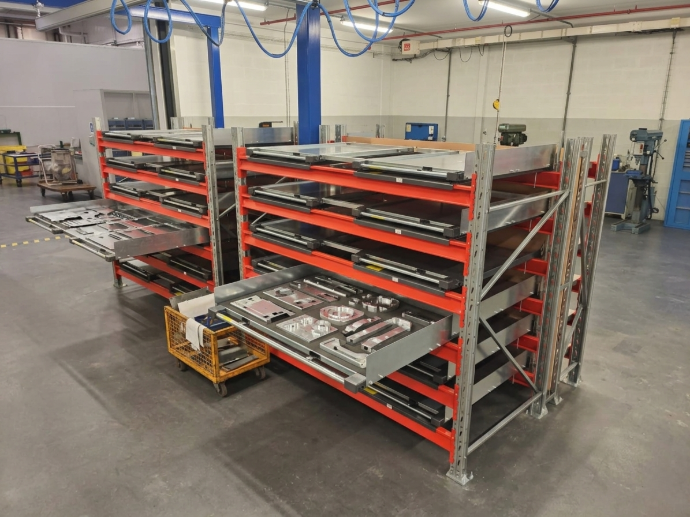 Aménagement zone stockage sur tiroirs