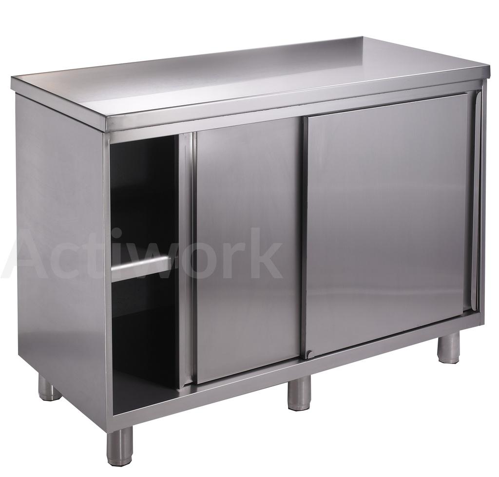 Meuble bas inox porte coulissante.jpg