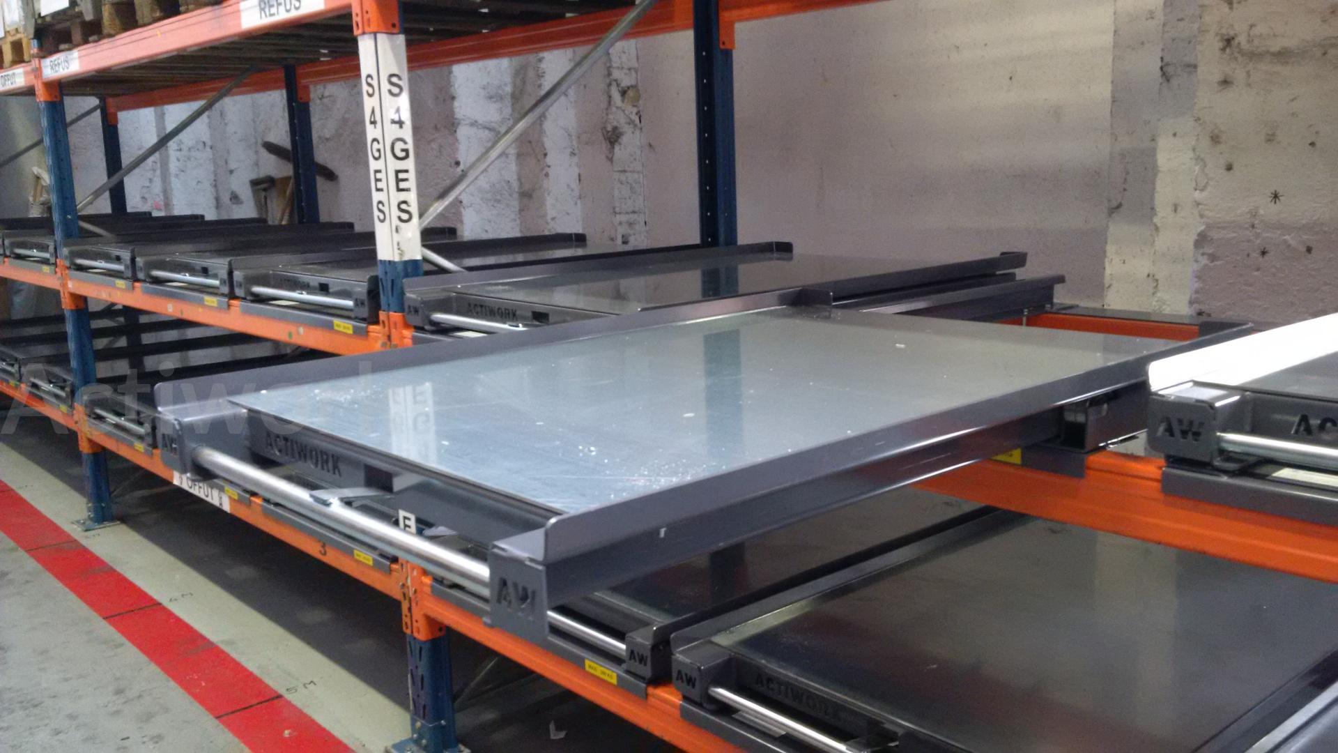Tiroir à palettes pour lisses de rack ACTISTOR - 200kg à 1000kg | Actiwork