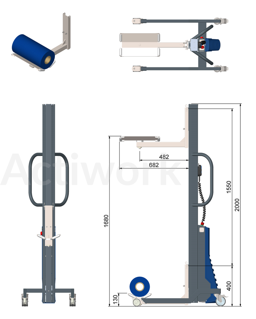 BERCEAU INOX ROTATIF 360° AVEC ROULEAUX D'EXTREMITE