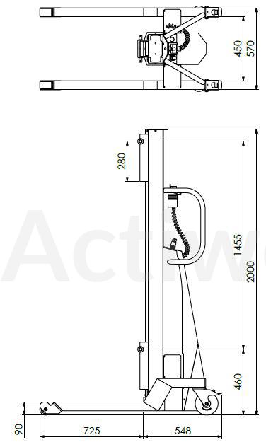GERBEUR SEMI-ELECTRIQUE ACTILIFT 500 KG INOX
