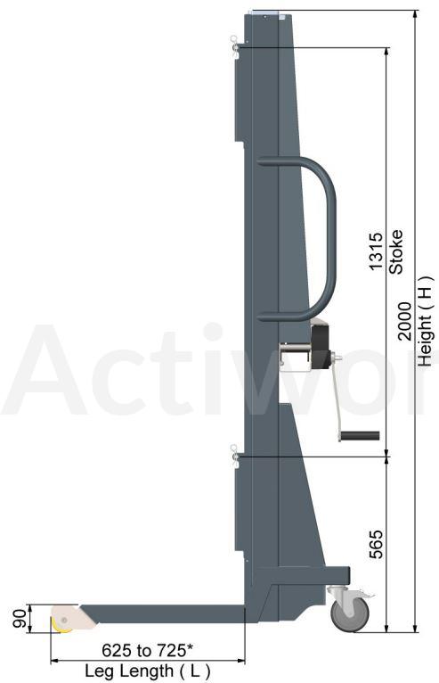 GERBEUR MANUEL ACTILIFT PLUS 150 KG ACIER PEINT- MANIVELLE