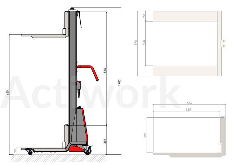 Fourches pour palettes pour Actiflex 80 kg