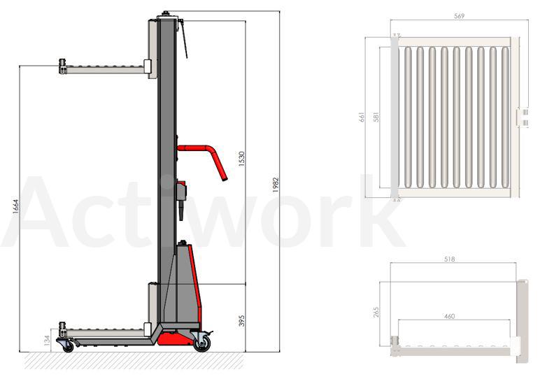 Plateau à rouleaux frontal pour Actiflex 80 kg