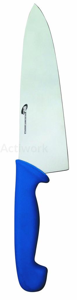 COUTEAU DE CUISINIER DETECTABLE LARGE TAILLE LAME 25 CM COLORIS BLEU