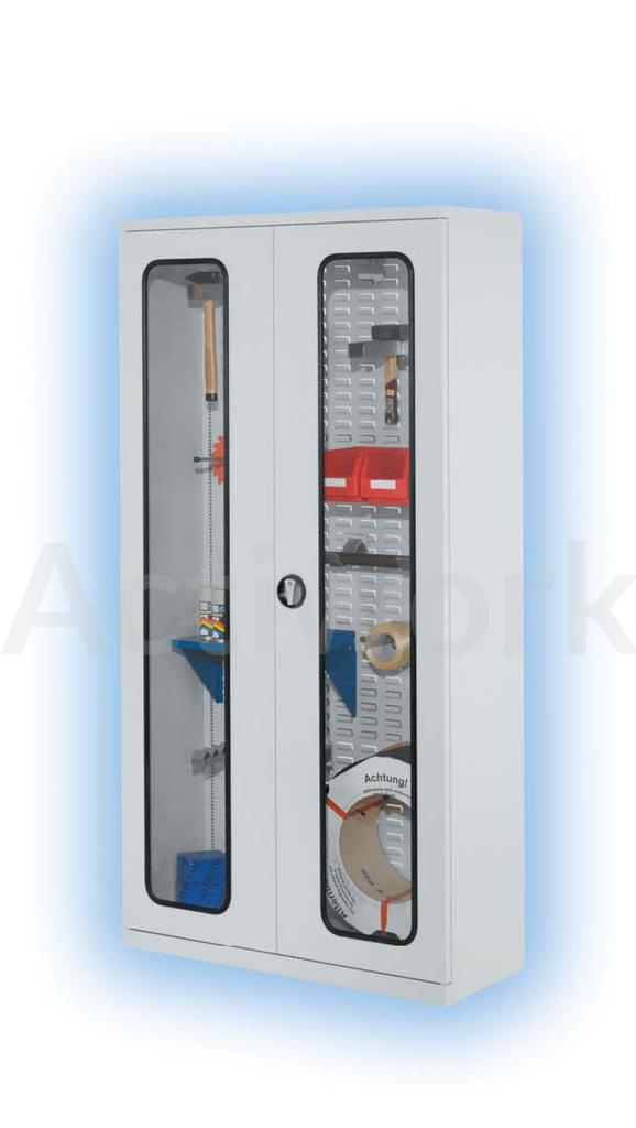 ARMOIRES A BACS PANNEAUX CRANTES + PORTES VITREES