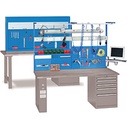 Structure d'établis composable et accessoires