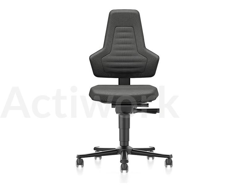 SIEGE ERGOLINE 2 - REVETEMENT TISSU ESD NOIR SANS POIGNEES AVEC ROULETTES SOLS DURS