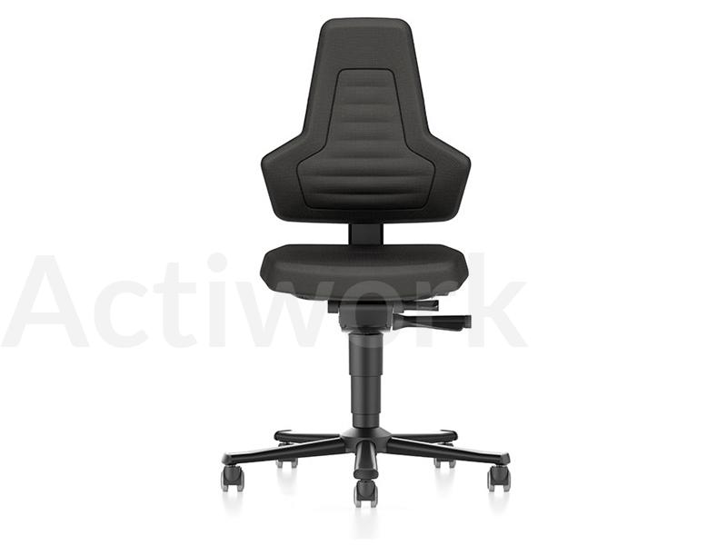 SIEGE ERGOLINE 2 - REVETEMENT HITECH ESD NOIR SANS POIGNEES, AVEC ROULETTES SOLS DURS
