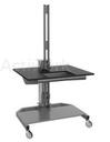 [CM06D001-O] POSTE DE TRAVAIL MOBILE - EMBASE LARGE - MOTORISE - PLATEAU POLYETHYLENE NOIR