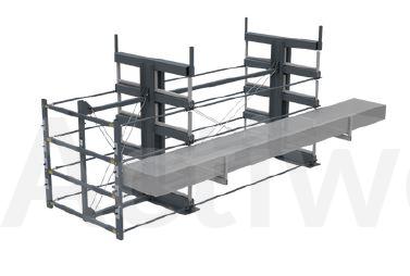 CANTILEVER DOUBLE FACES ACTISTOR®  - 4 NIVEAUX - PF UTILE 520 MM - A TIROIRS MANUELS POUR STOCKAGE CHARGES LONGUES