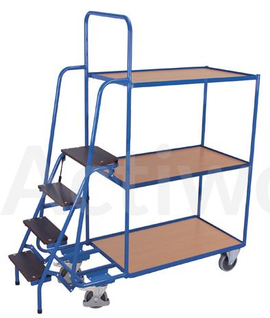 🚚CHARIOT DE PREPARATION COMMANDES 3 PLATEAUX 985 X 605 MM