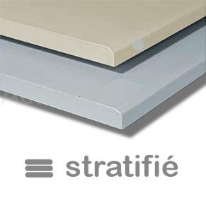 Plateau stratifié - 1600 x 800 mm - chant avant arrondi