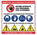 [CS71D014-C] PANNEAUX D'AFFICHAGE CONSIGNES DE SECURITE - 480 X 480 MM - RIGIDE