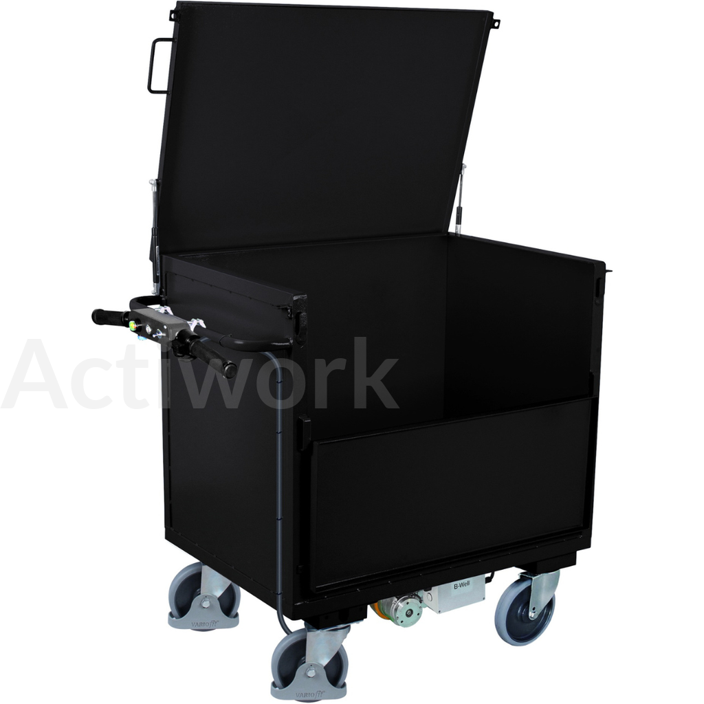 BW600 Chariot motorisé 500 kg - caisse acier - 1 paroi 1/2 rabattable 990 x 690