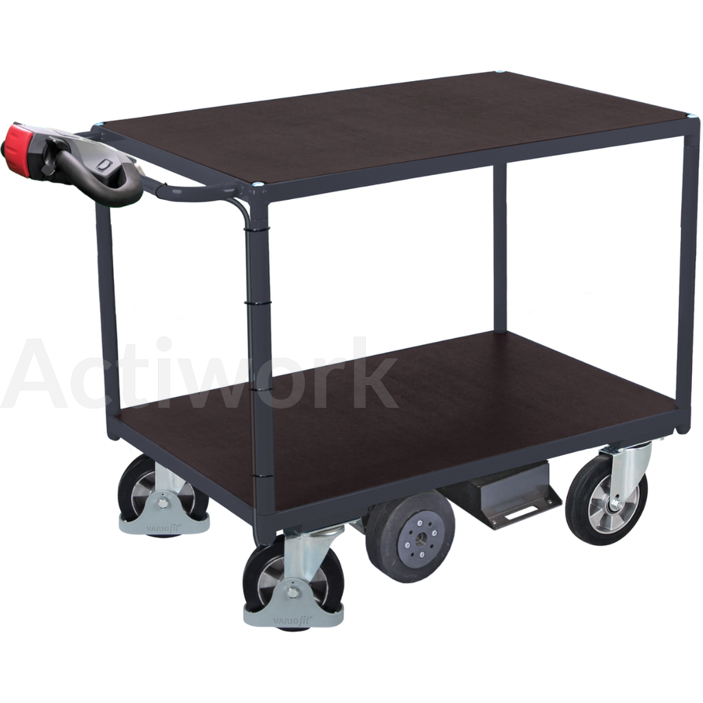 Chariot électrique B-Well ergonomique 2 plateaux antidérapants - Capacité 1000 Kg - 995x700mm