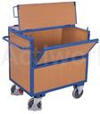 [CL51A012-HA] 🚚CHARIOT CAISSE 500 KG A PANNEAUX BOIS AVEC COUVERCLE 1170  X 770  MM