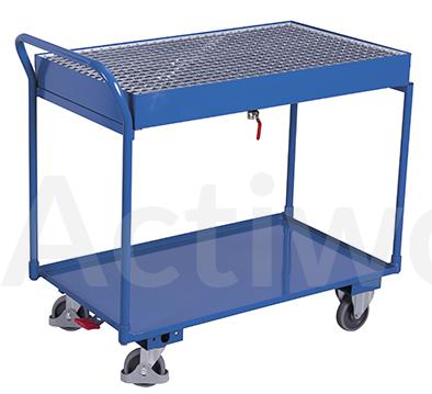 🚚CHARIOT 2 PLATEAUX METALLIQUES ETANCHE 985X585