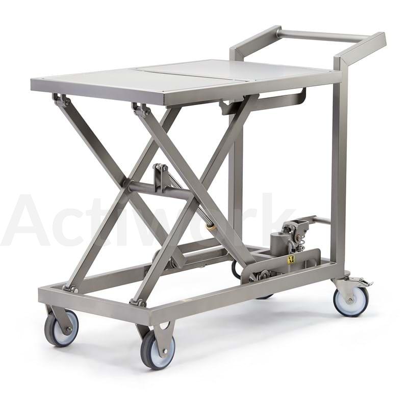 TABLE ELEVATRICE MOBILE MANUELLE INOX 250 KG SPECIAL AGROALIMENTAIRE