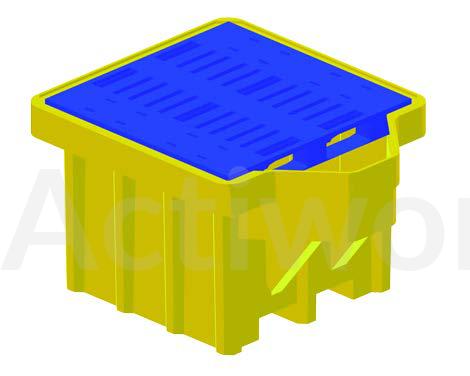 BAC DE RETENTION POLYETHYLENE 1 CONTAINER AVEC SUPPORT SOUTTIRAGE