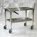 [CR37E001-EA] CHARIOT INOX 800 X 580 MM REGLABLE EN HAUTEUR MANUEL - 2 NIVEAUX